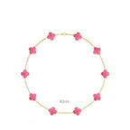 10Pcs Four Leaf Clover Long Necklace Dainty Lucky Pendant for Women