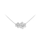 9-Flower Stone-set Long Necklace Dainty Luxury Floral Pendant for Women