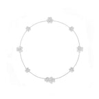 9-Flower Stone-set Long Necklace Dainty Luxury Floral Pendant for Women