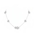 9-Flower Stone-set Long Necklace Dainty Luxury Floral Pendant for Women