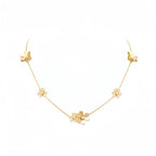 9-Flower Stone-set Necklace for Women
