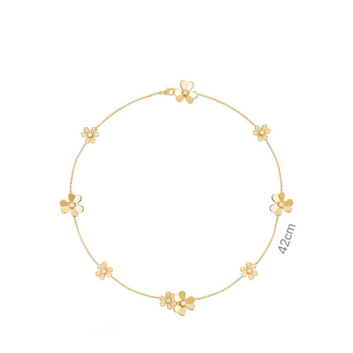 9-Flower Stone-set Necklace for Women