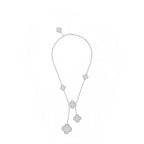 Small  3-Flower Stone - set 6-Leaf Lucky Clover Necklace for Women