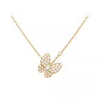 Small Sapphire & Stone- set Butterfly Necklace for Women
