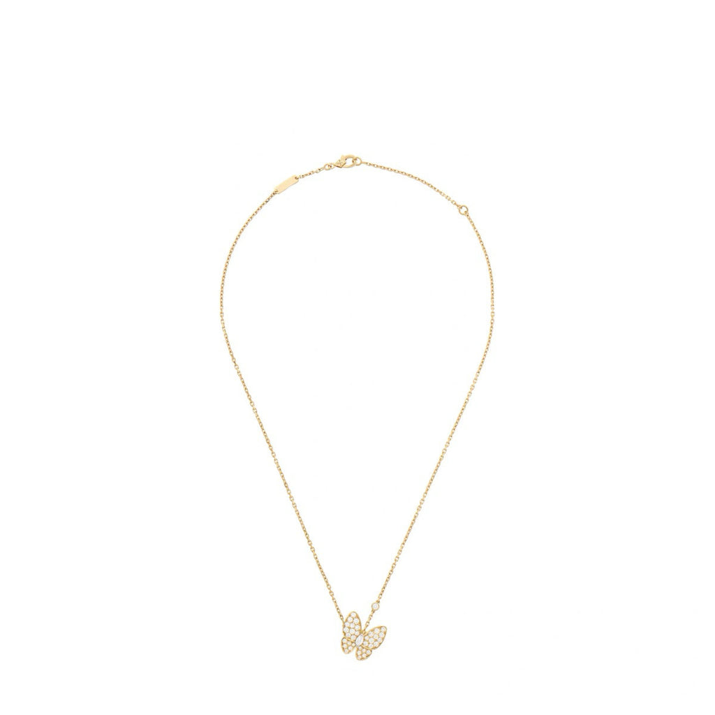 Small Sapphire & Stone- set Butterfly Necklace for Women