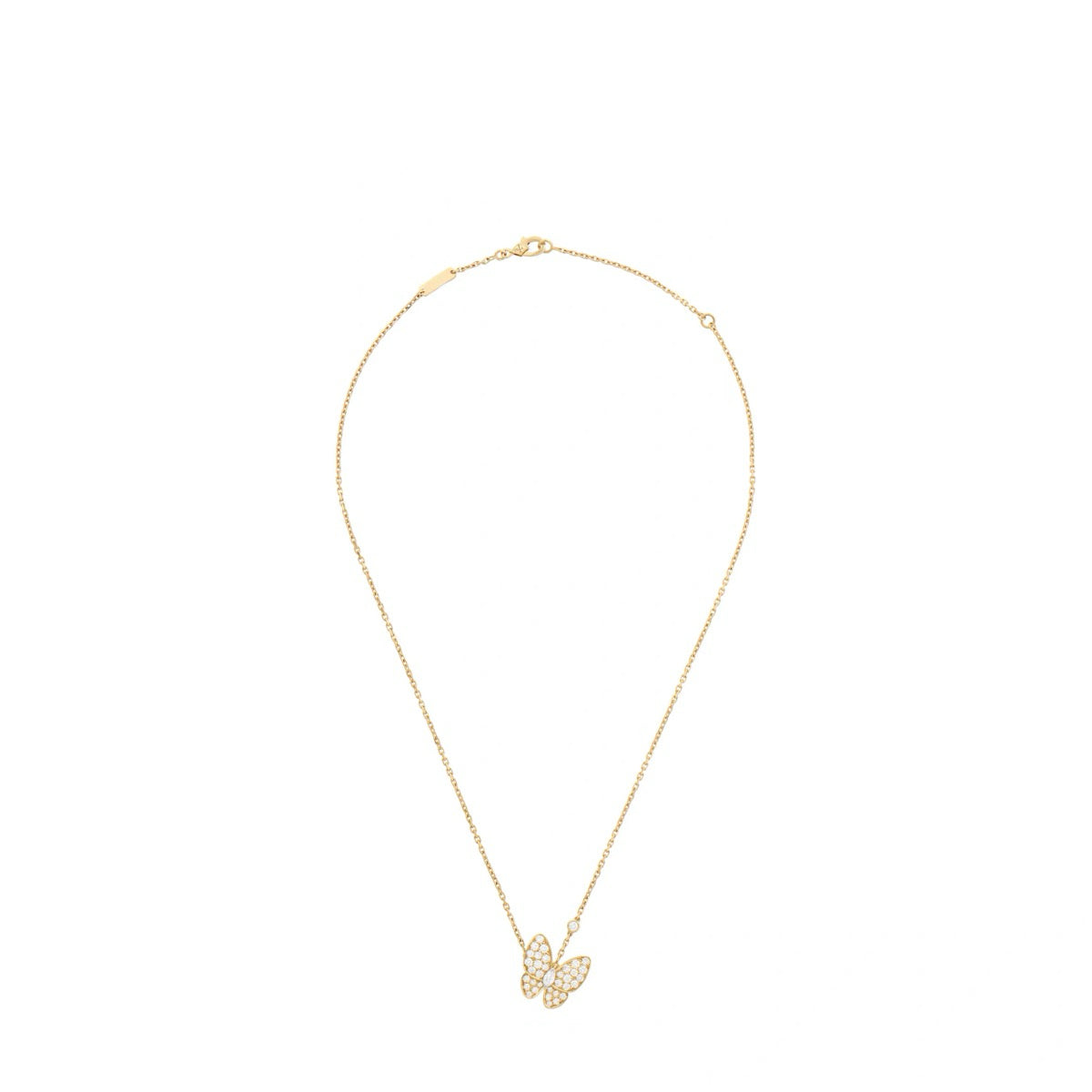 Small Sapphire & Stone- set Butterfly Necklace for Women