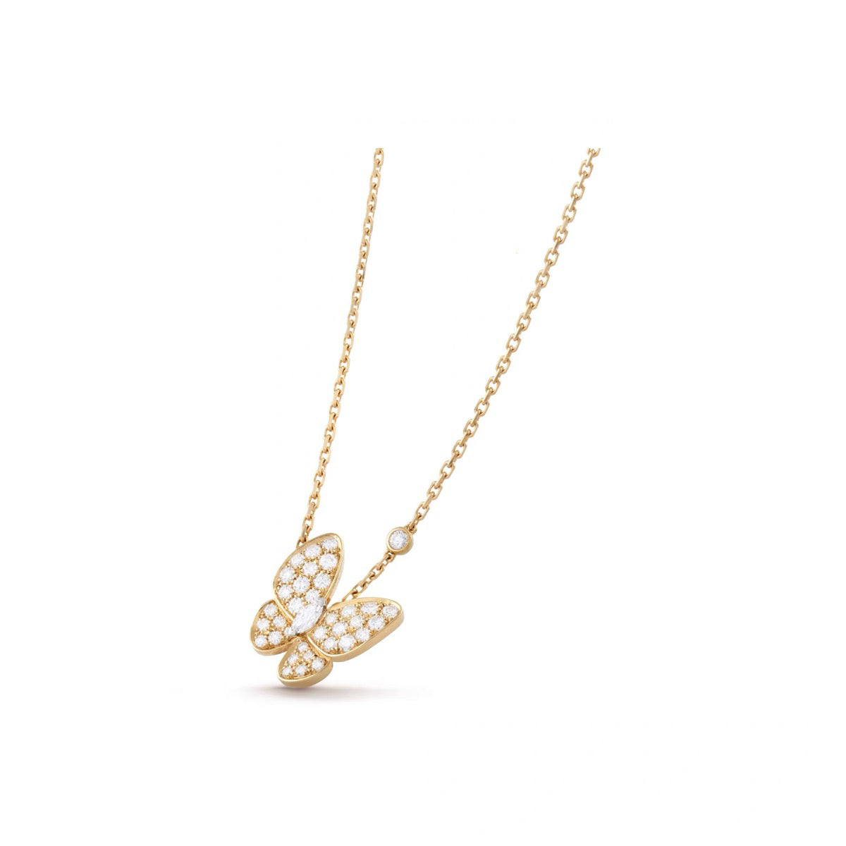 Small Sapphire & Stone- set Butterfly Necklace for Women