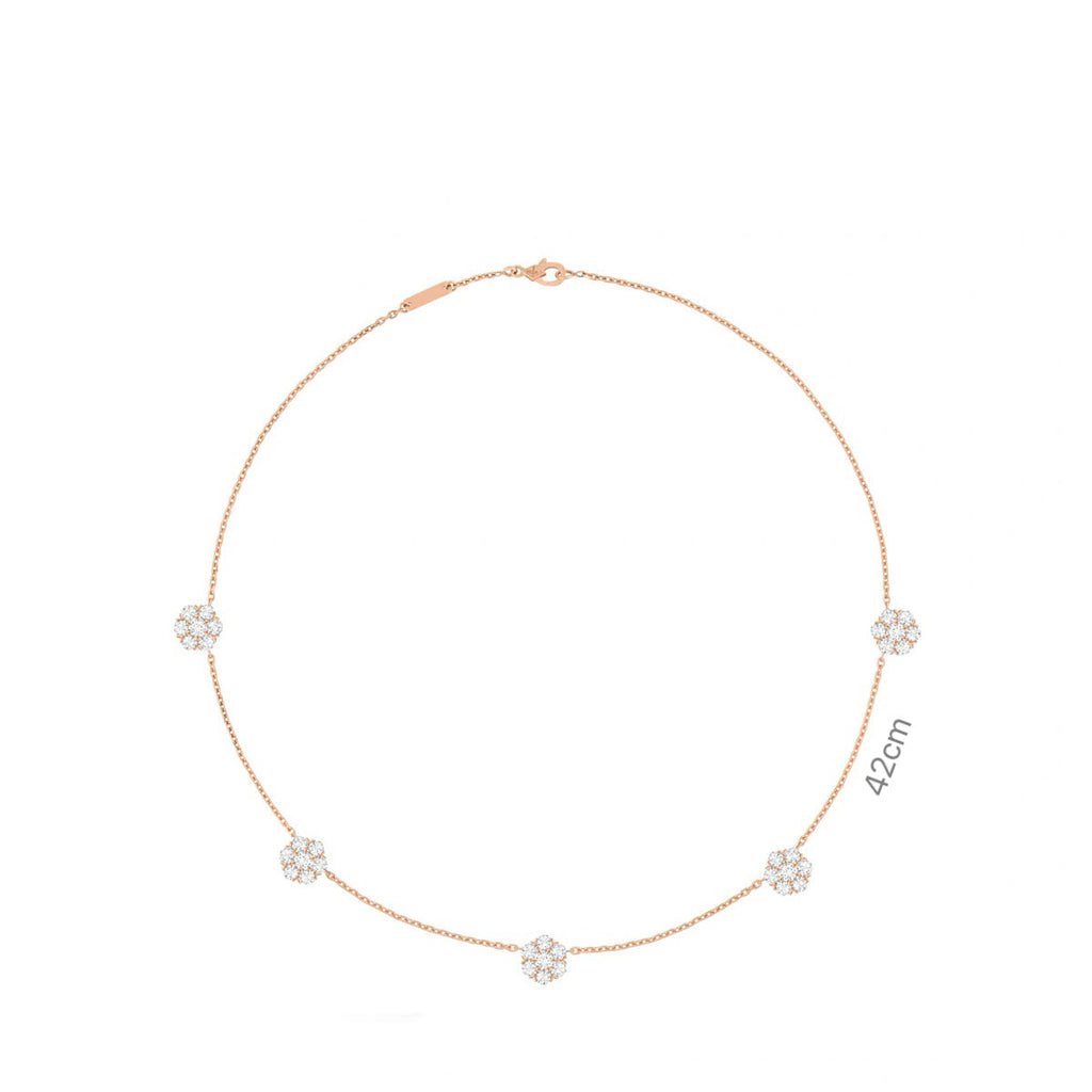 Mini‑Size 5‑Motif Floral Stone- set Necklace