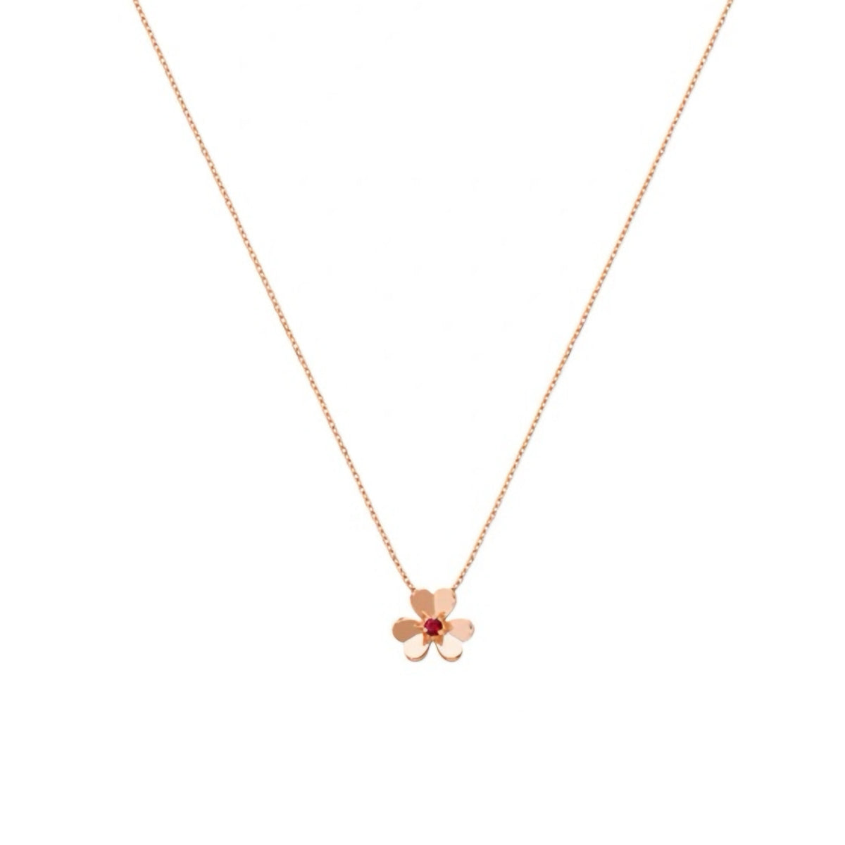 Mini‑Size Ruby Stone- set Necklace for Women