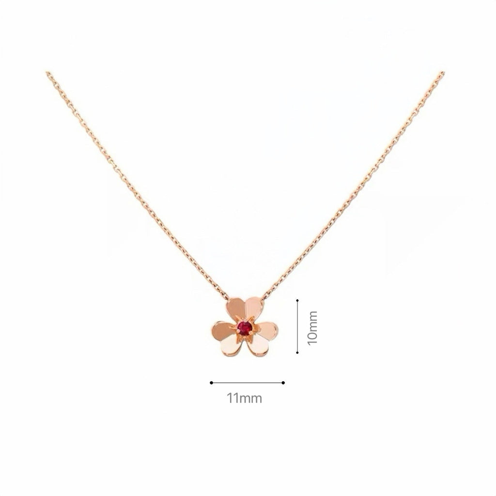 Mini‑Size Ruby Stone- set Necklace for Women