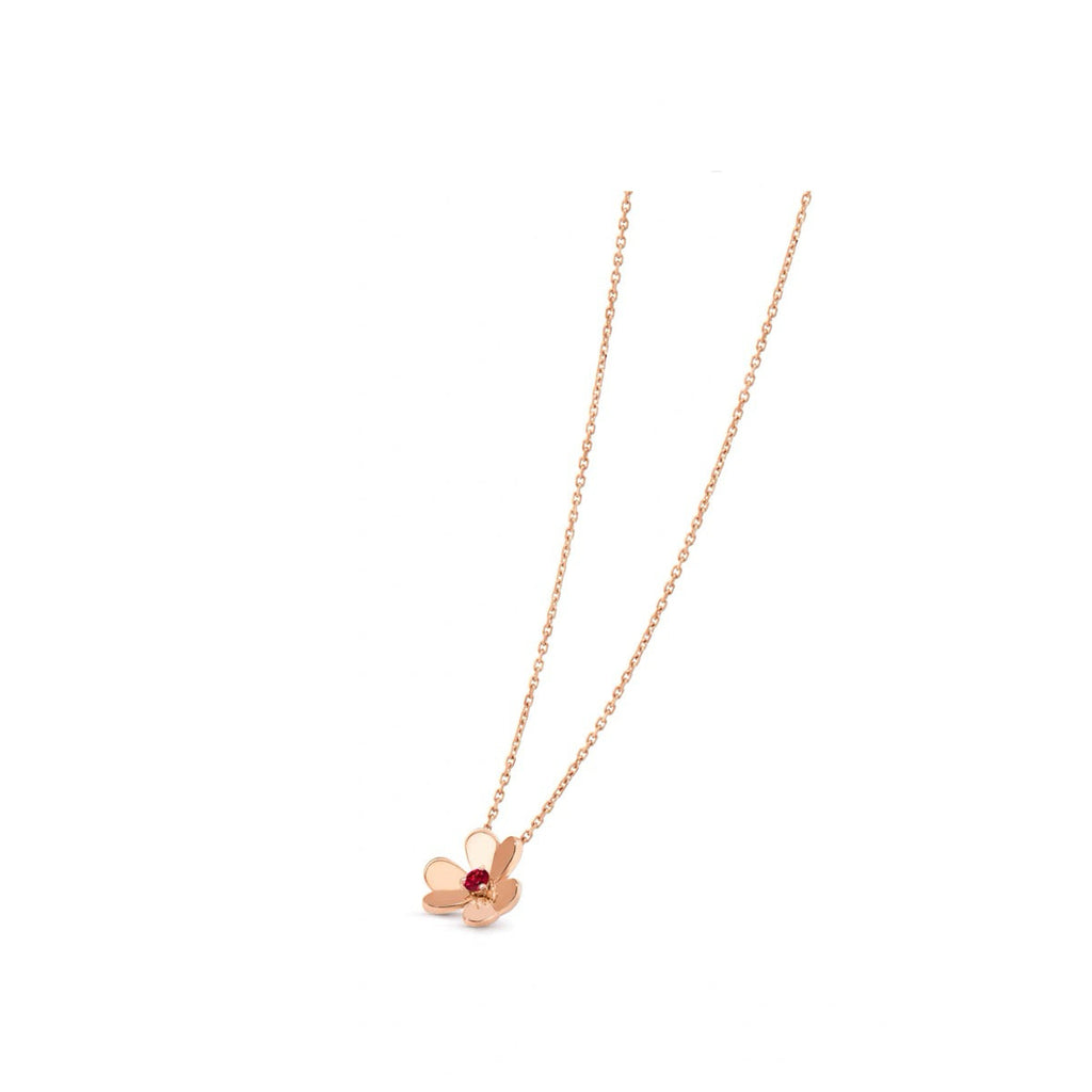 Mini‑Size Ruby Stone- set Necklace for Women