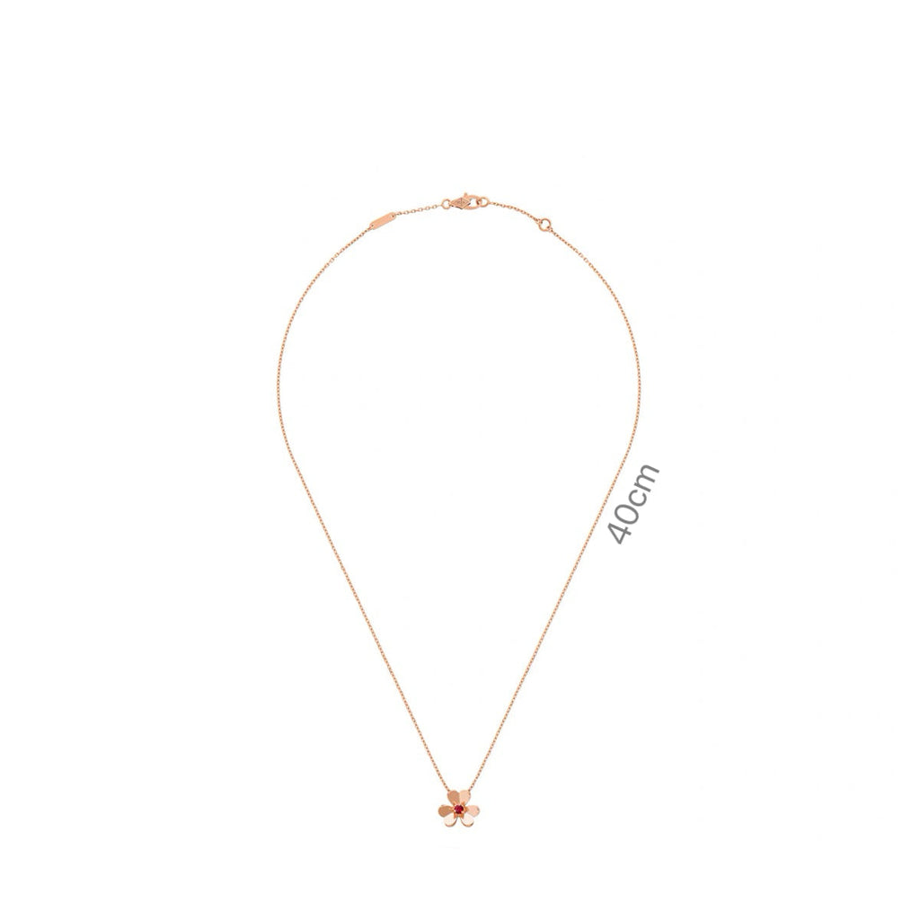 Mini‑Size Ruby Stone- set Necklace for Women