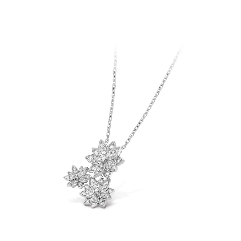 Mini‑Size Lotus Stone- set Necklace