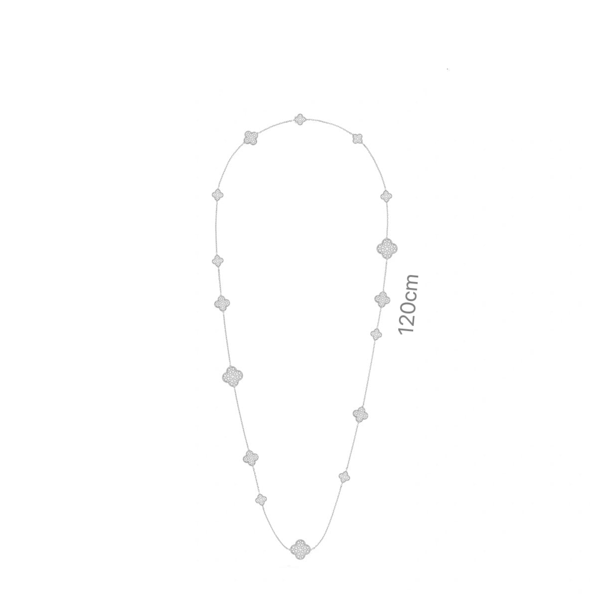 16‑Motif Four‑Leaf Clover Stone-set Long Necklace