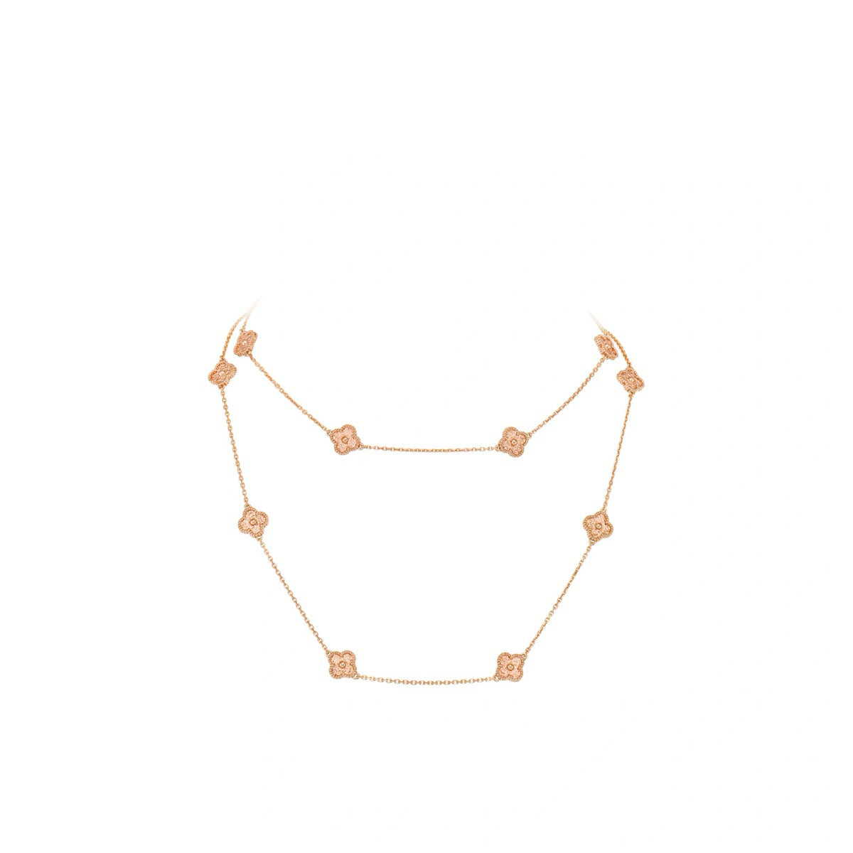 Extra‑Mini Size sixteen‑Motif Four‑Leaf Clover Long Necklace