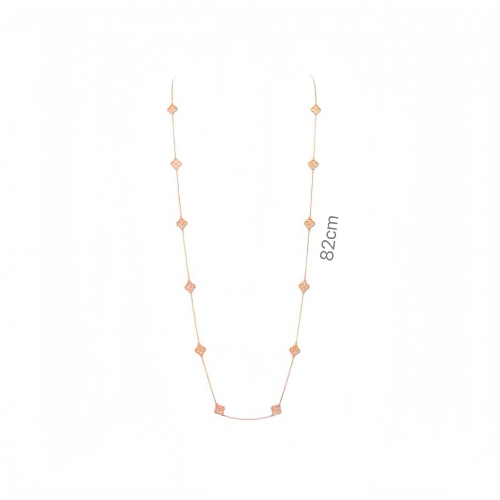 Extra‑Mini Size sixteen‑Motif Four‑Leaf Clover Long Necklace