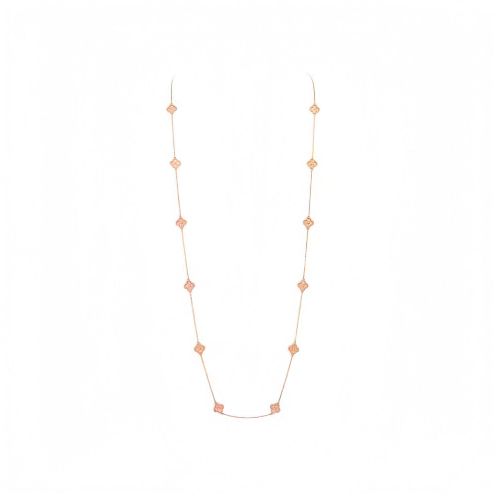 Extra‑Mini Size sixteen‑Motif Four‑Leaf Clover Long Necklace