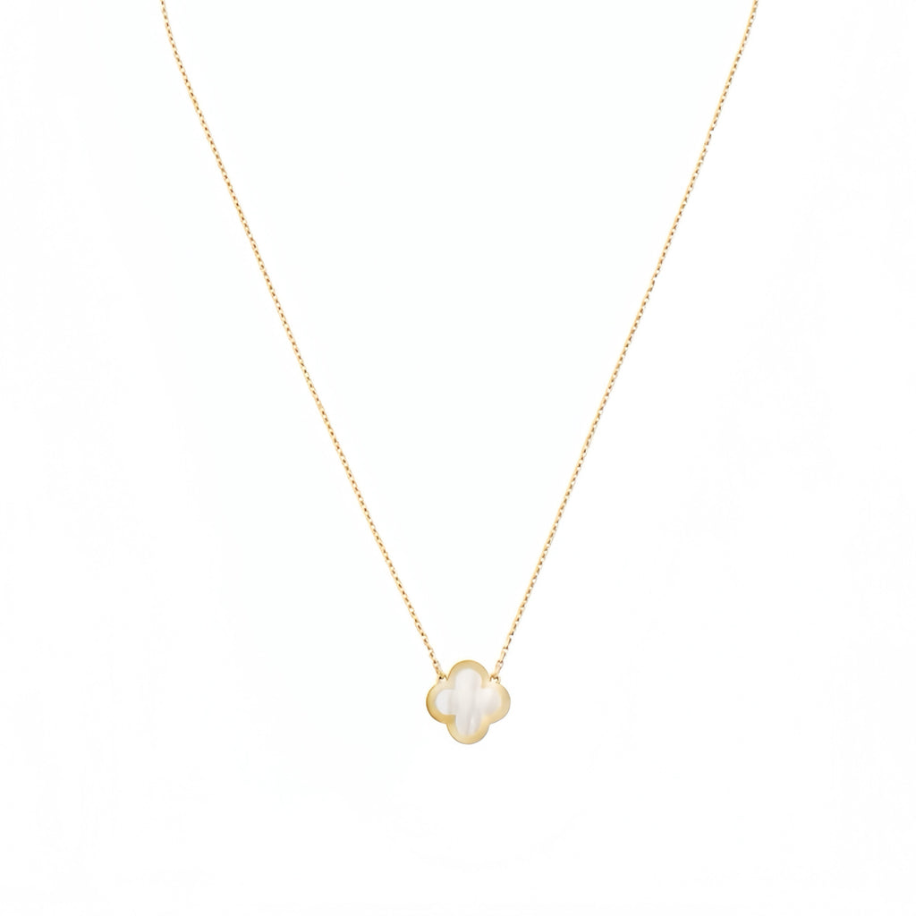 Mini‑Size Mother‑of‑Pearl Four‑Leaf Clover Necklace
