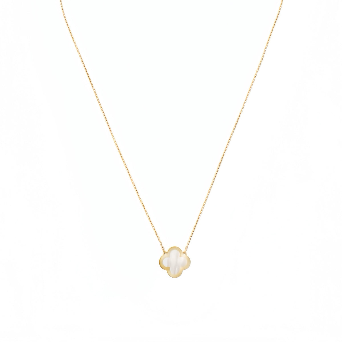 Mini‑Size Mother‑of‑Pearl Four‑Leaf Clover Necklace