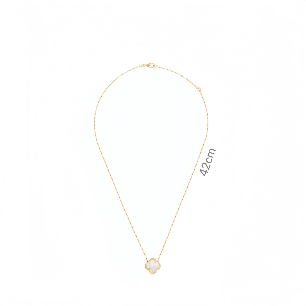 Mini‑Size Mother‑of‑Pearl Four‑Leaf Clover Necklace