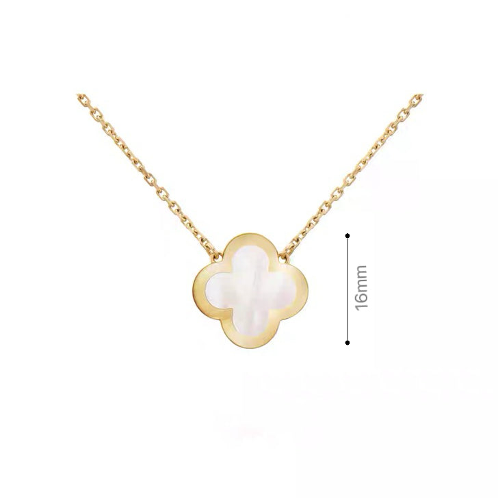 Mini‑Size Mother‑of‑Pearl Four‑Leaf Clover Necklace