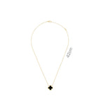 Mini‑Size Four‑Leaf Clove Onyx Necklace