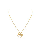 Mini‑Size Stone- set Flower Pendant Necklace