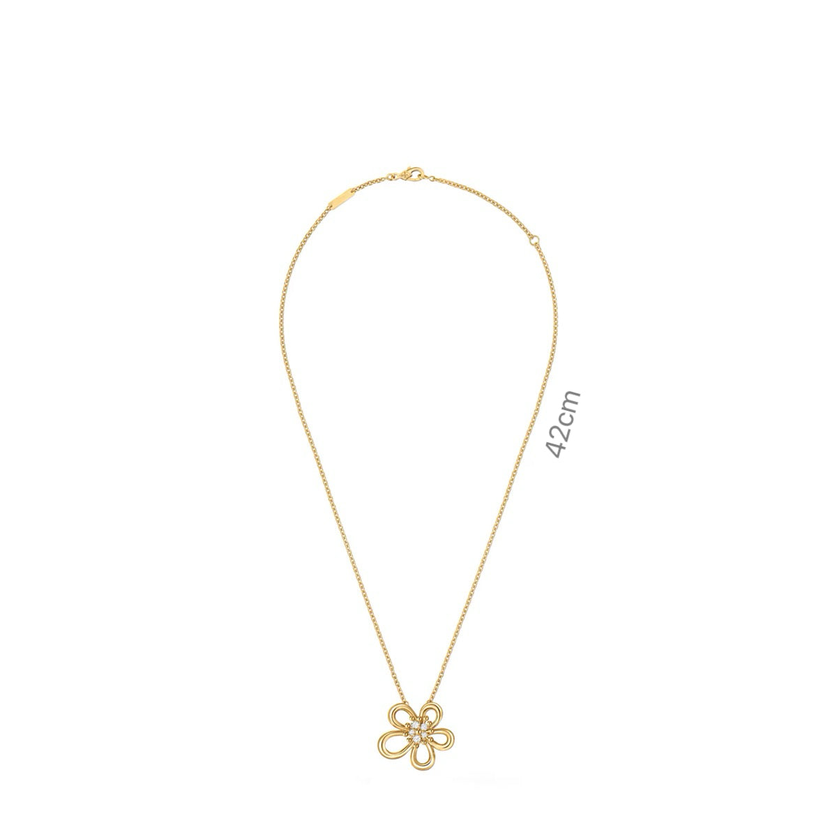 Mini‑Size Stone- set Flower Pendant Necklace