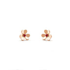 Mini-Size Ruby Stud Stone Earrings with 2 Ruby Stones