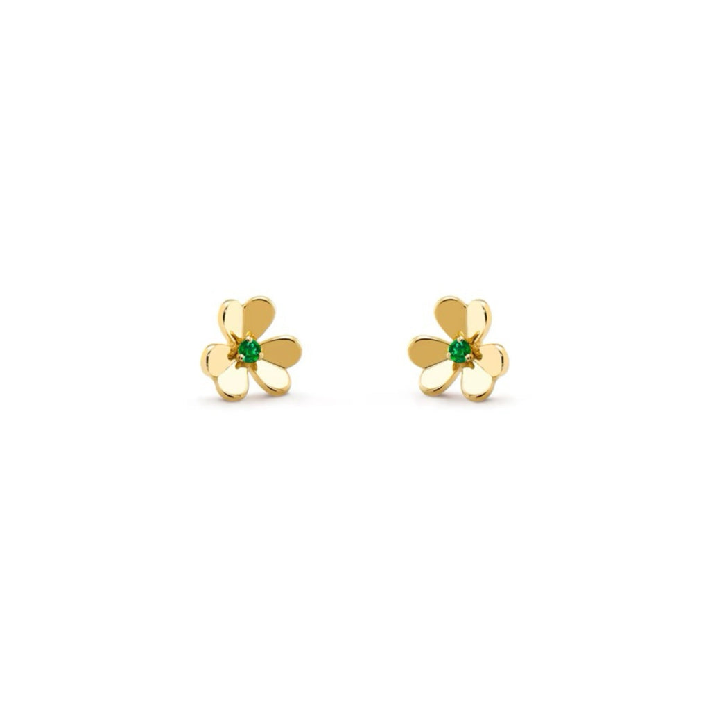 Mini-Size  Emerald Stud Earrings