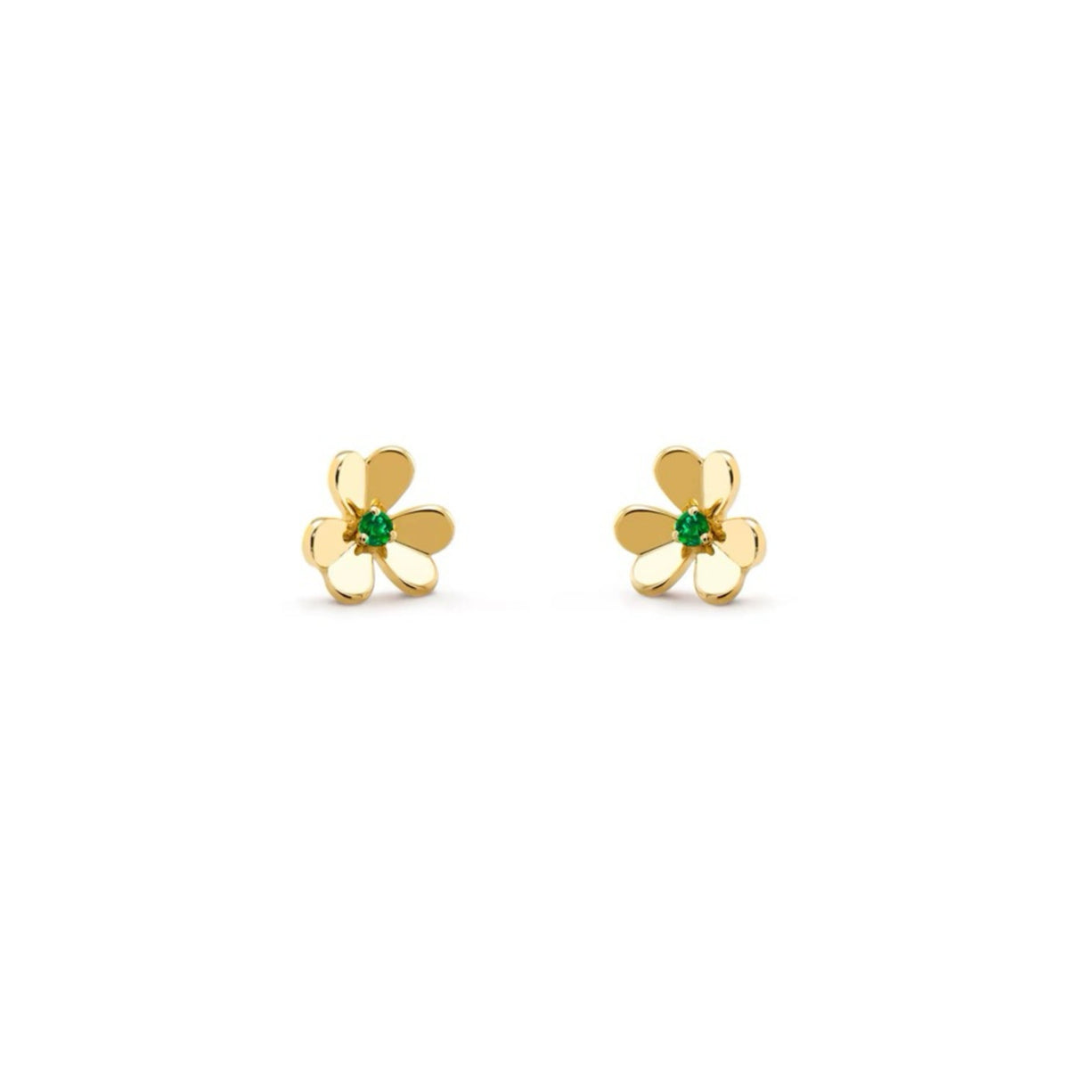 Mini-Size  Emerald Stud Earrings