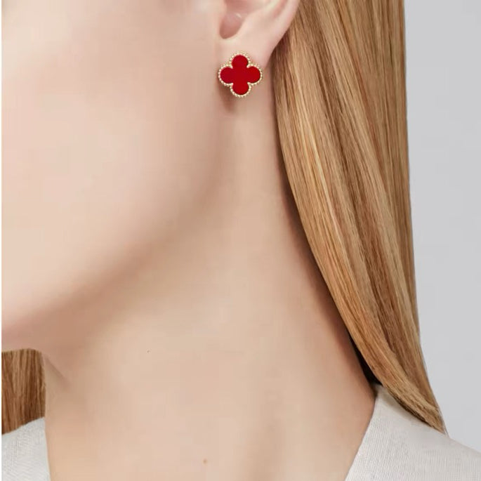 Four‑Leaf Clover Convertible Clip‑On Earrings