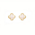 Large‑Size Four‑Leaf Clover Mother‑of‑Pearl Stud Earrings