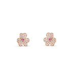 Mini-Size Stone & Pink Sapphire Convertible Clip‑On Earrings