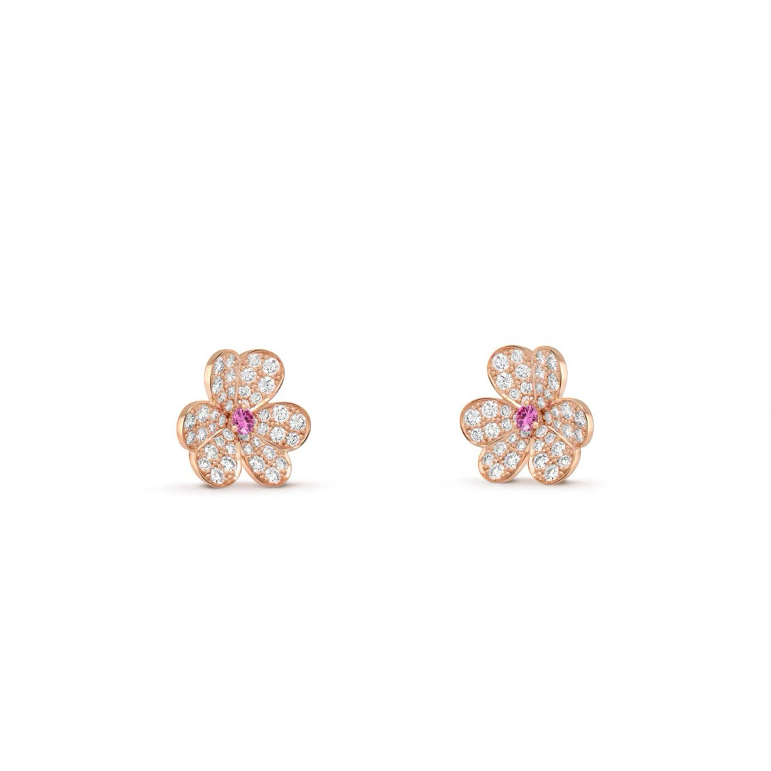 Mini-Size Stone & Pink Sapphire Convertible Clip‑On Earrings