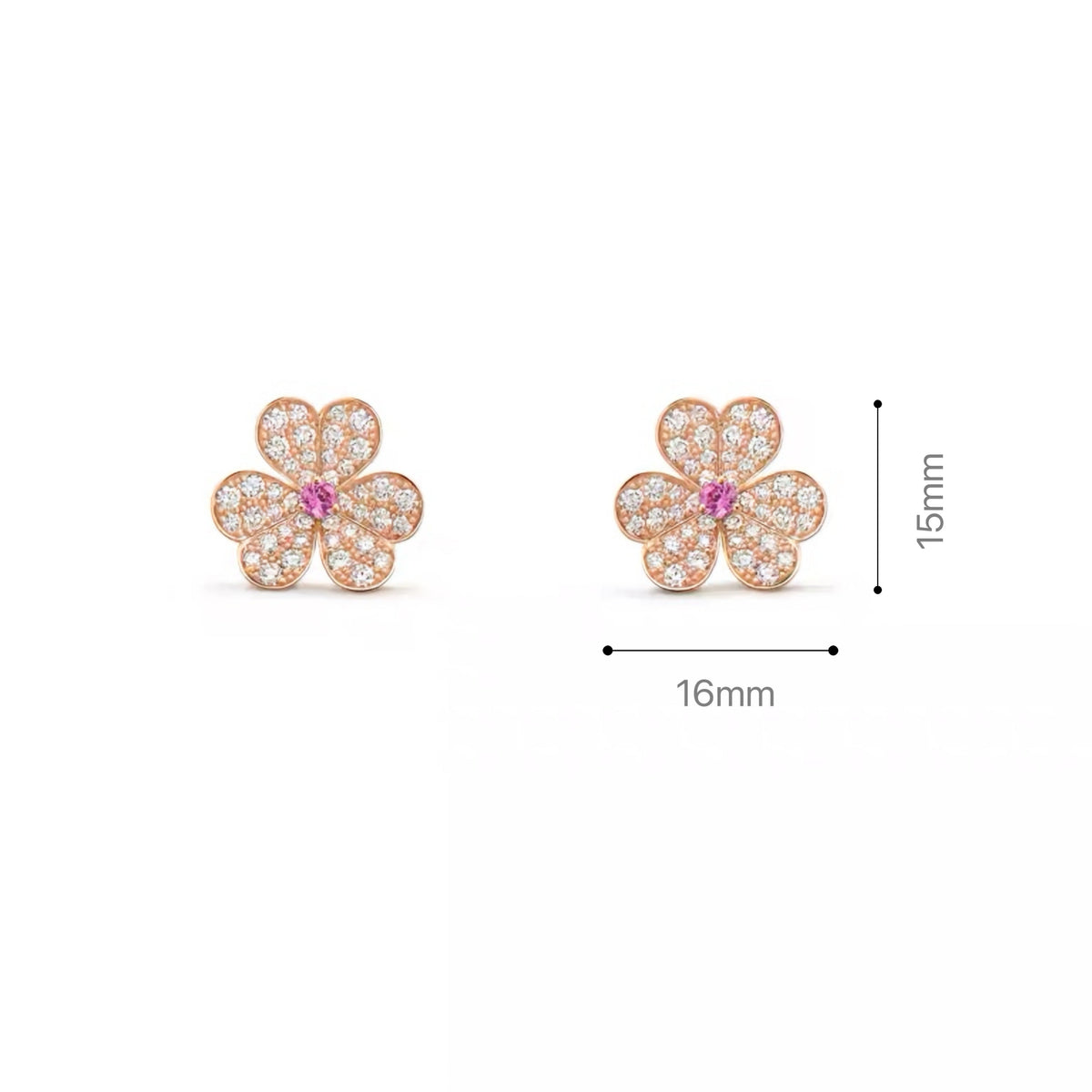 Mini-Size Stone & Pink Sapphire Convertible Clip‑On Earrings