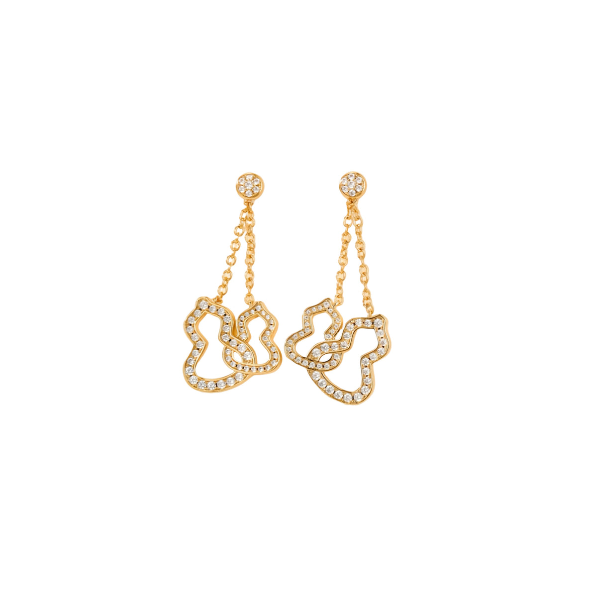 Full Gemstone Double Gourd Earrings–Lucky Gourd Studs