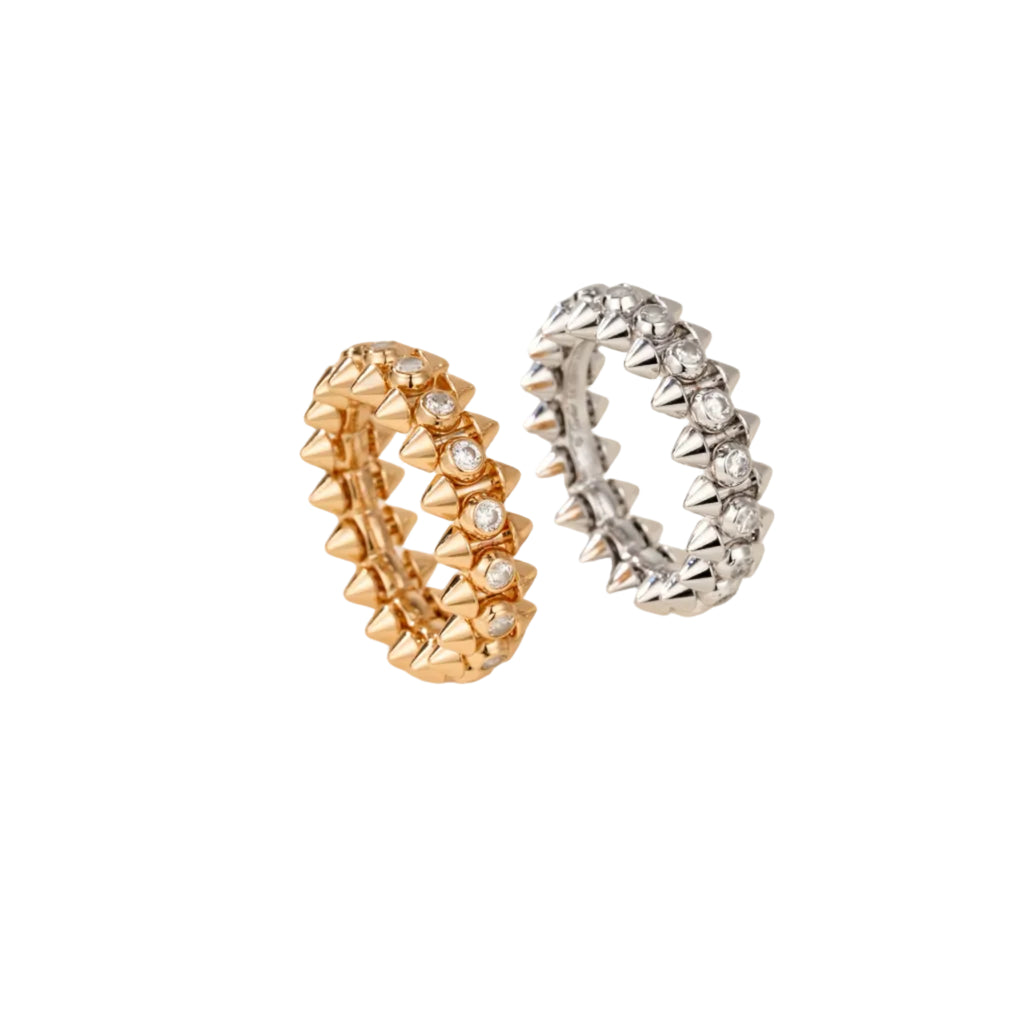 Rotatable Rivet Ring with Gemstones for Daily Wear & Gift
