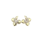 Floral Clover Stud Earrings Fully Paved Sparkling Gemstones Fashion Women Ear Jewelry