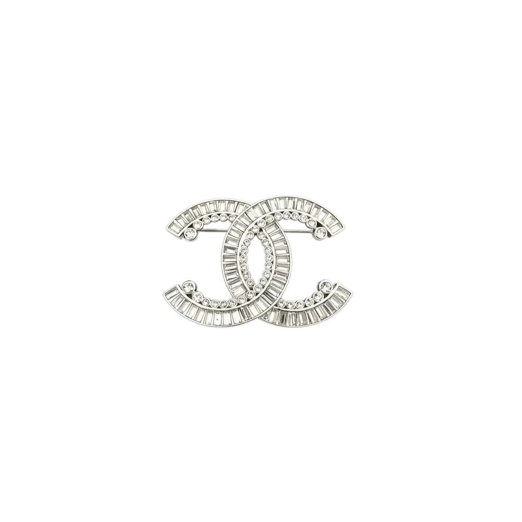 Interlocking C Baguette & Round Crystal Brooch