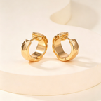 Quilted Lattice Huggie Earrings–Full Gemstone Pavé