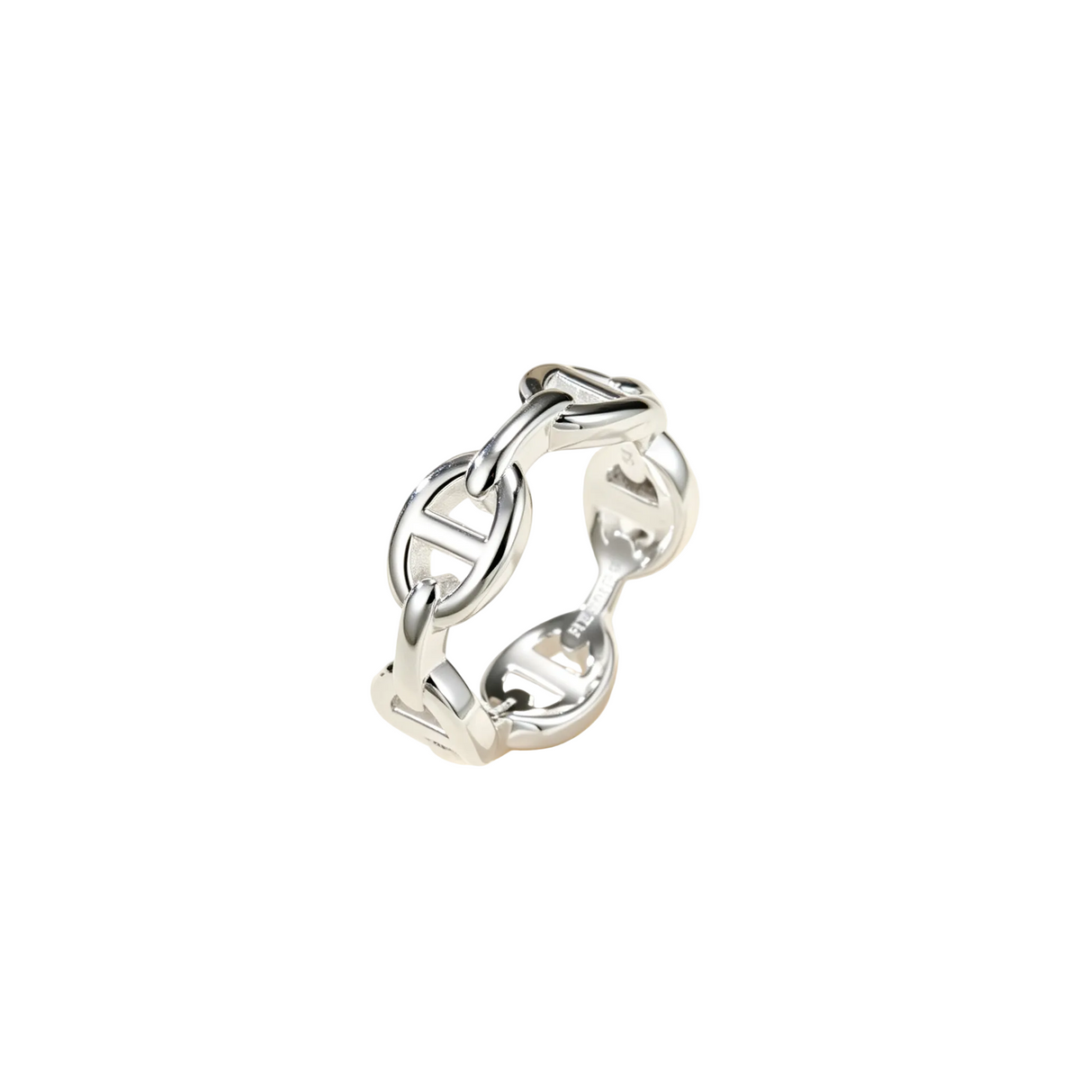 Chain-Link Fashion Ring – Polished Finish
