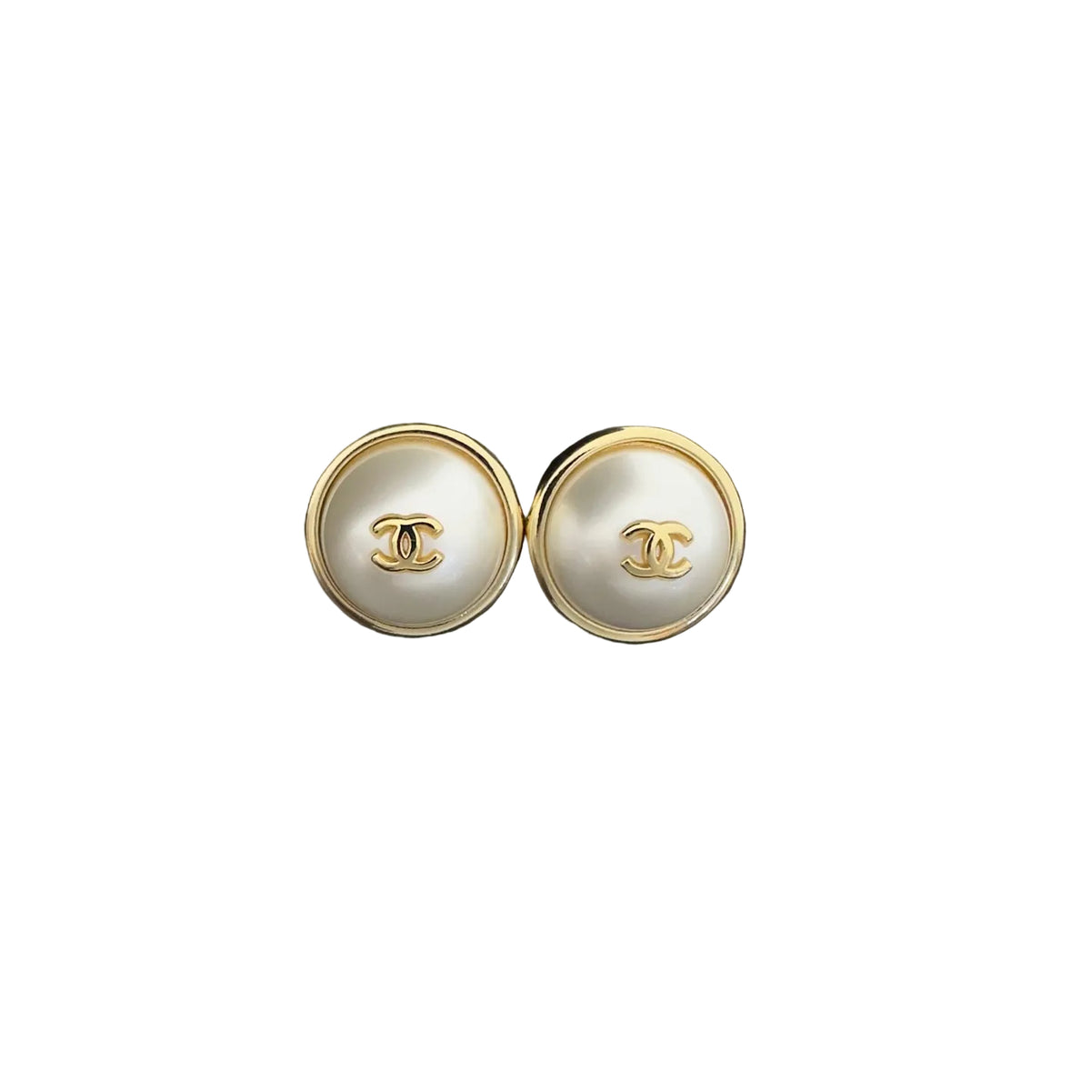 Round Lustrous Bead Stud Earrings Fashion Women Ear Jewelry