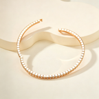 Slim Full Pavé Gemstones Bangle, Minimalist Thin Band with Square Shape for Daily Wear & Gifting