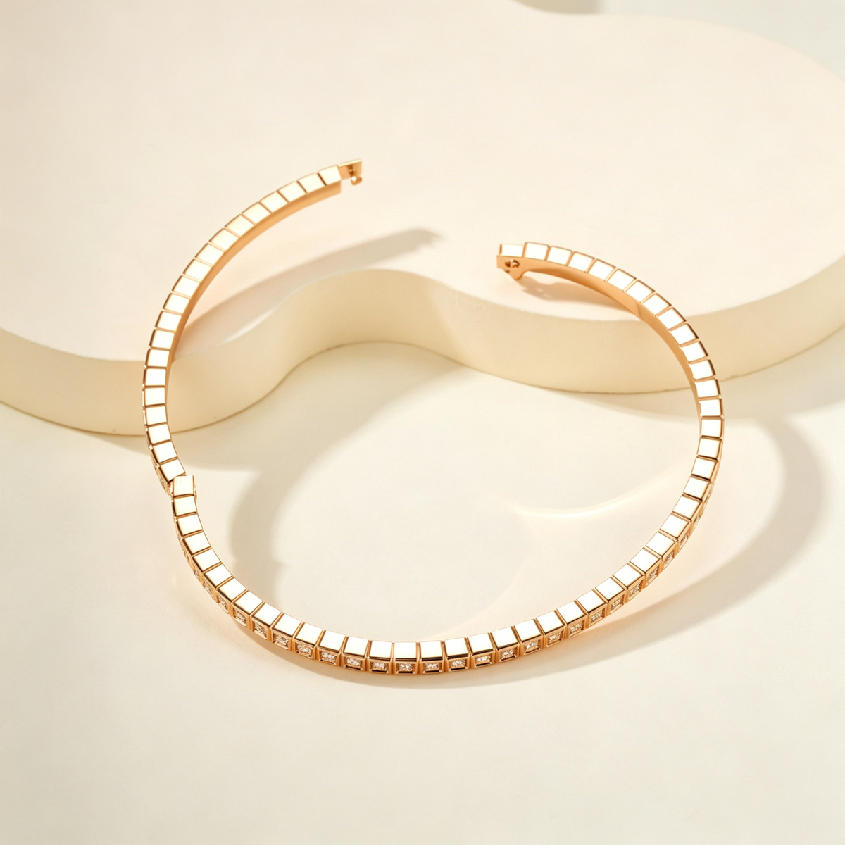 Slim Full Pavé Gemstones Bangle, Minimalist Thin Band with Square Shape for Daily Wear & Gifting