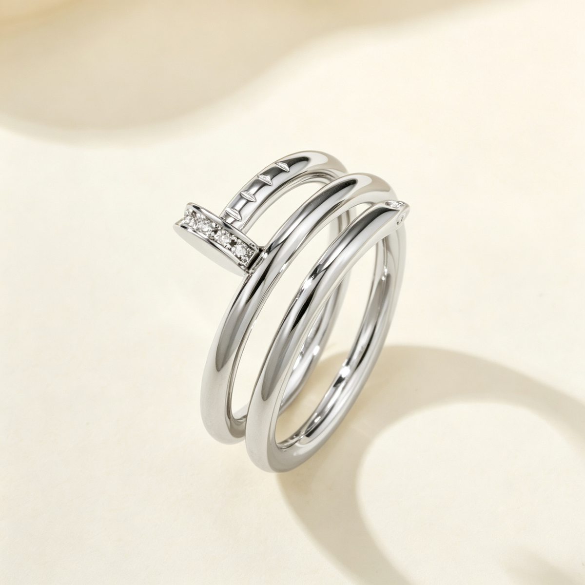 Nail ZP Style Ring with Micro Paved Gemstones Ring for Daily Wear & Gifting