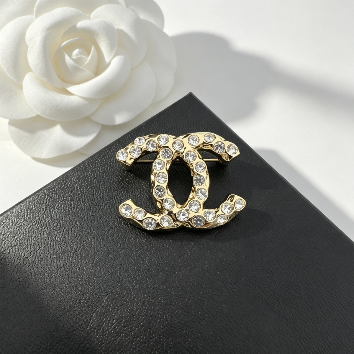 Interlocking C Pavé Crystal Brooch