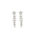 Crystal Pavé Star Linear Drop Earrings–Interlocking C Cascade