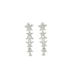 Crystal Pavé Star Linear Drop Earrings–Interlocking C Cascade