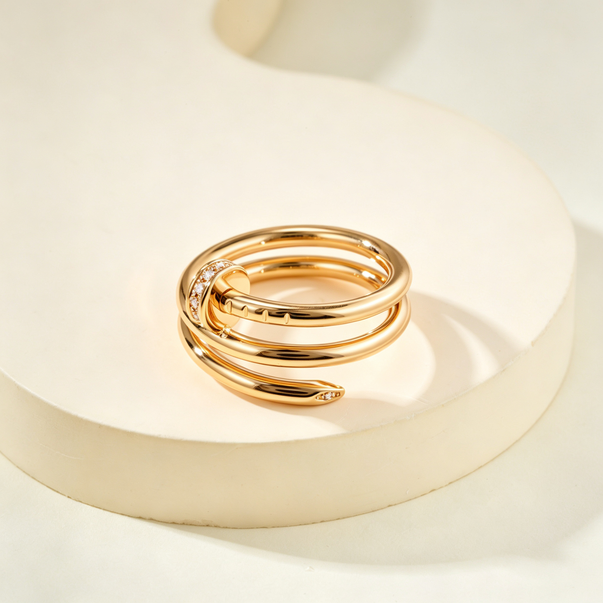 Nail ZP Style Ring with Micro Paved Gemstones Ring for Daily Wear & Gifting